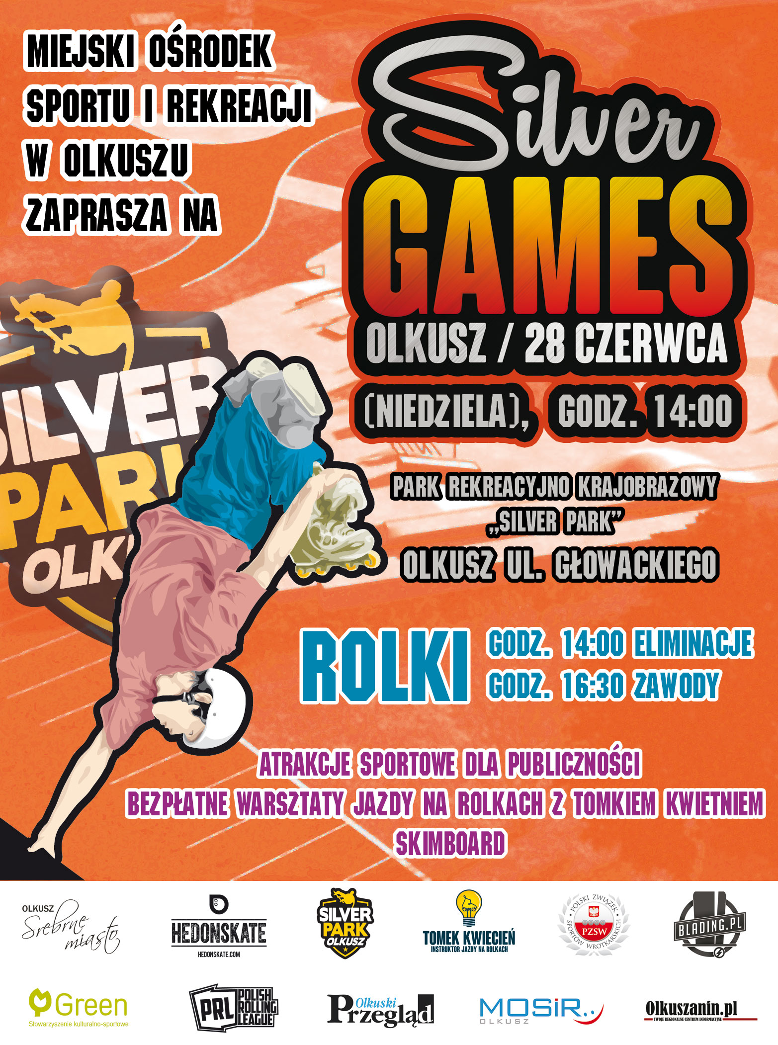 Plakat promujący Olkusz Silver Games 2015 - Rolling Edition
