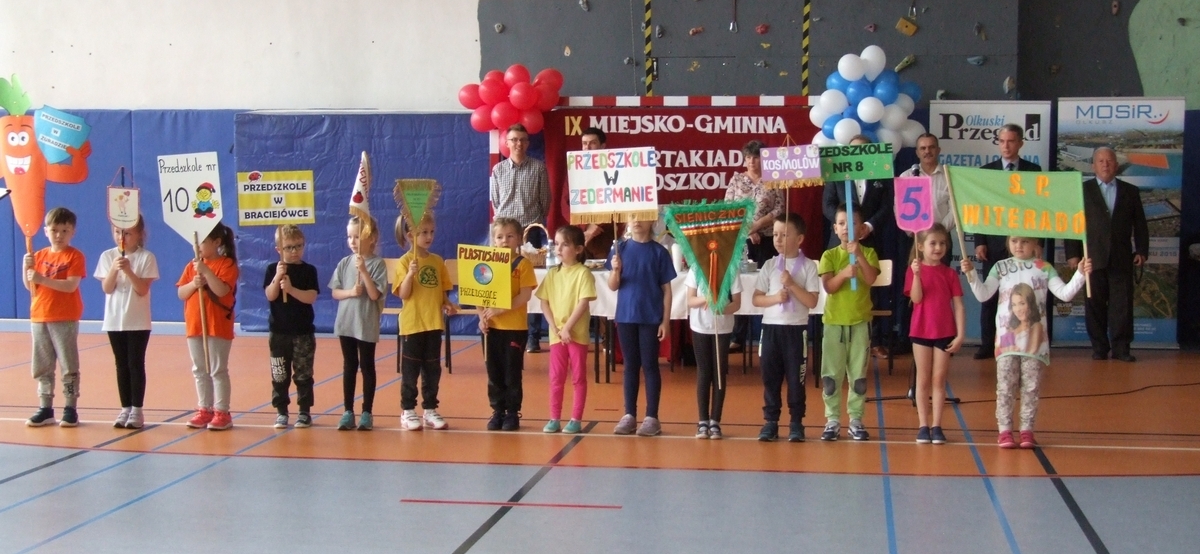 Przedstawiciele przedszkolaków podczas IX Miejsko-Gminnej Spartakiady Przedszkolaków