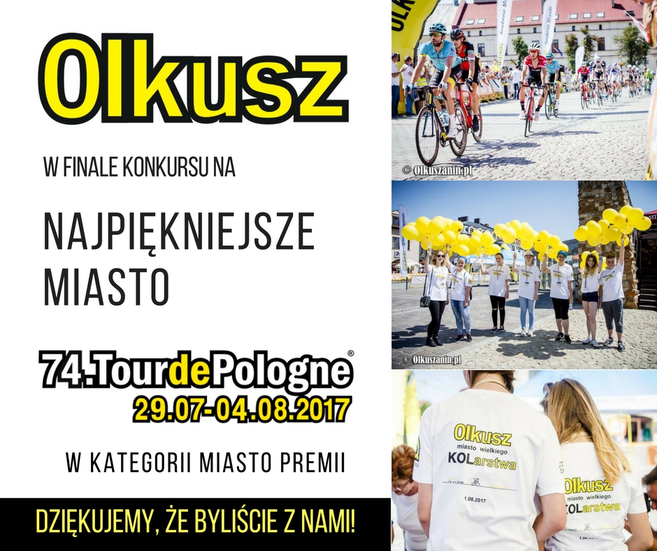 Grafika promująca finał na najpiękniejsze miasto podczas Tour de Pologne