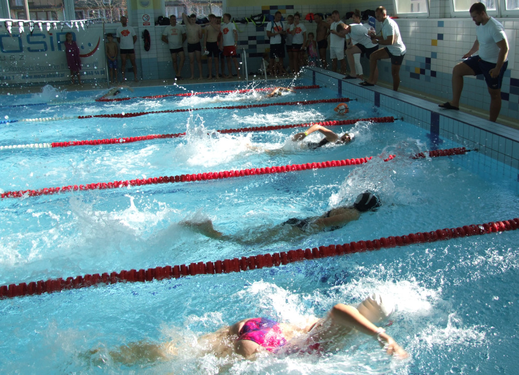 Wyścig pływacki podczas XIII Mistrzostw Polski w Pływaniu Family Cup 2019 dla Amatorów