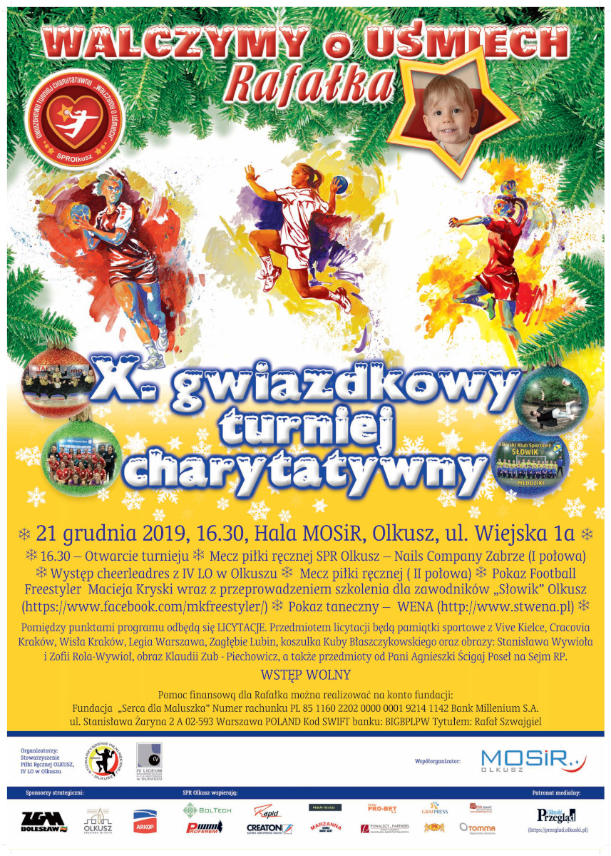 Plakat promujący X gwiazdkowy turniej charytatywny
