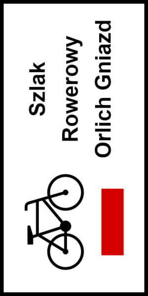 Znak Rowerowy ze szlakiem rowerowym Orlich Gniazd