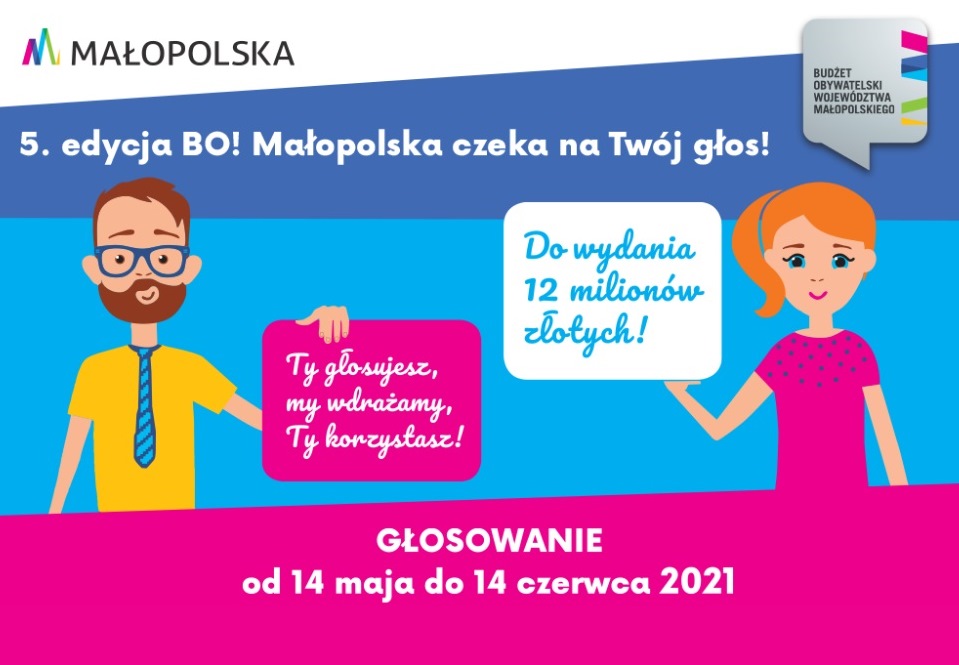 Plakat promujący Budżet Obywatelski Małopolski