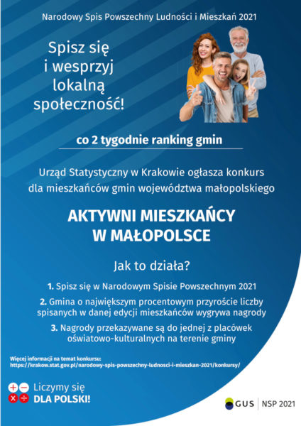 Plakat promujący konkurs "Aktywni Mieszkańcy w Małopolsce"