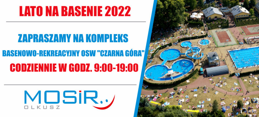Slajder promujący sezon kąpielowy na Kompleksie Basenowo-Rekreacyjnym OSW "Czarna Góra" w Olkuszu