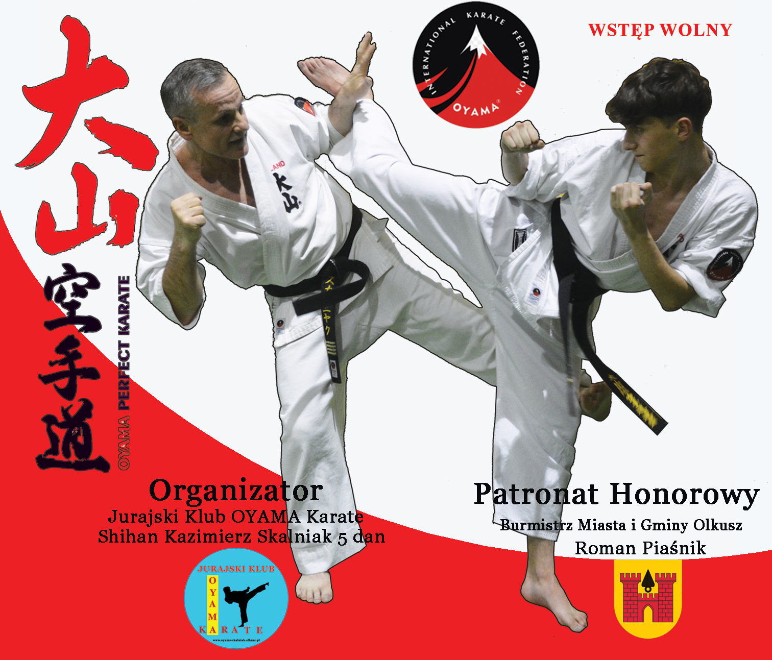 Plakat promujący Otwarte Mistrzostwa Makroregionu Południowego Oyama PFK w Kumite i Kata